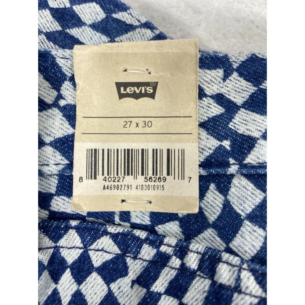 Levi's Jeans Women's 27x30 Blue Mid Rise Straight Denim Geometric New - Picture 7 of 13